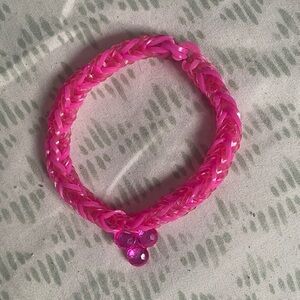 Pink Braided Bracelet with Beads